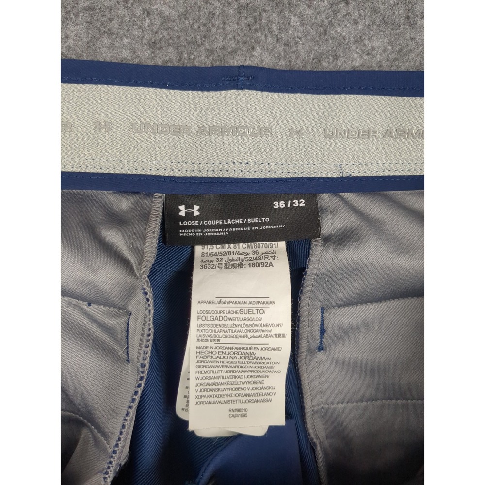 Under Armour Mens Pants 36/32 Blue Golf Performance Loose Fit Casual - Picture 10 of 11